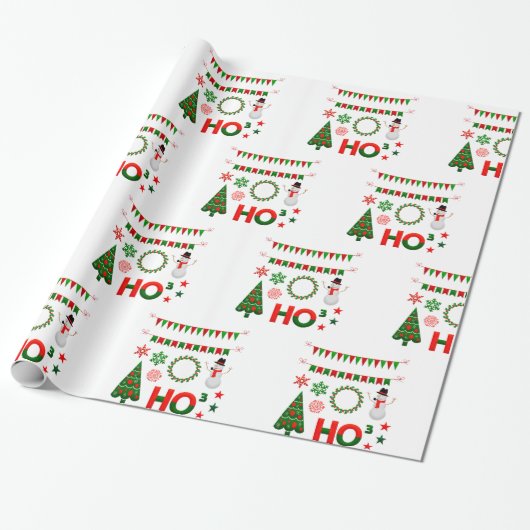 Decoratieve kerstboom cadeaupapier (Uitgerold)