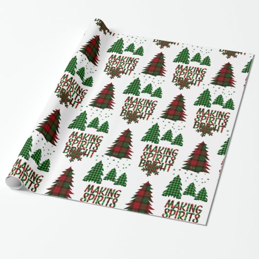Decoratieve kerstboom cadeaupapier (Uitgerold)