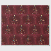 Decoratieve kerstboom cadeaupapier (Vlak)