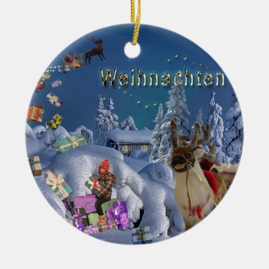 Decoratieve kerstboomversiering keramisch ornament (Voorkant)