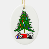 decoratieve kerstboomversieringen keramisch ornament (Achterkant)