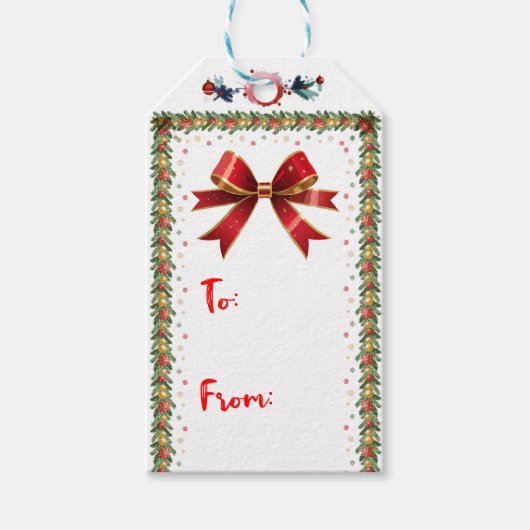 Decoratieve kerstcadeau cadeaulabel (Voorkant)