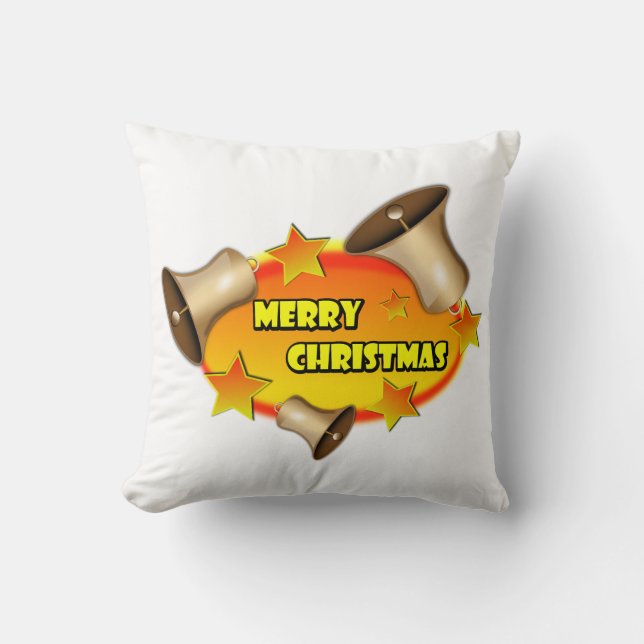 Decoratieve kerstfeestelijke badge ovaltekst kussen (Voorkant)