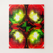 Decoratieve kerstgloben kunst legpuzzel (Verticaal)