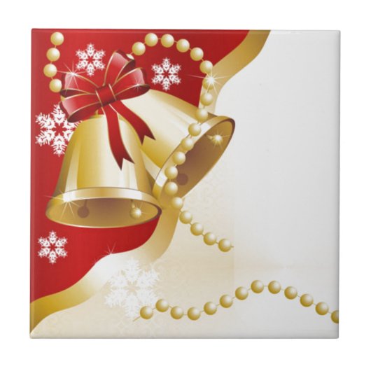 Decoratieve kerstgoudcellen tegeltje (Voorkant)