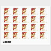 Decoratieve kerstgoudcellen vierkante sticker (Vel)