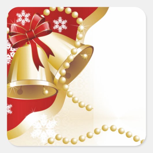 Decoratieve kerstgoudcellen vierkante sticker (Voorkant)