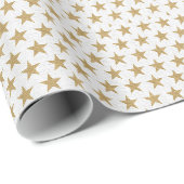 Decoratieve kerstgouden sterren cadeaupapier (Rol Hoek)