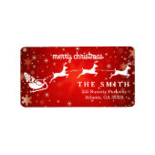 Decoratieve kerstkerst met de rode snowflake etiket (Voorkant)