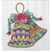 Decoratieve kerstklokken element douchegordijn (Voorkant)