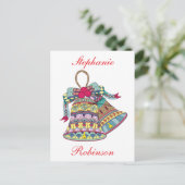 Decoratieve kerstklokken element feestdagenkaart (Staand voorkant)