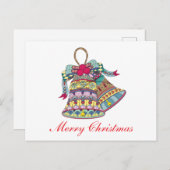 Decoratieve kerstklokken element feestdagenkaart (Voorkant / Achterkant)