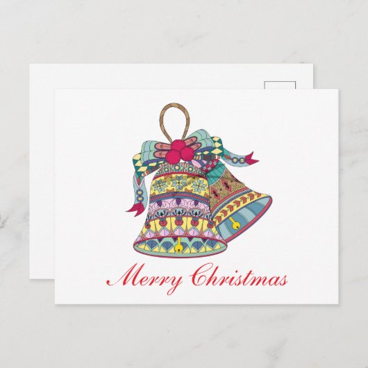 Decoratieve kerstklokken element feestdagenkaart (Voorkant / Achterkant)