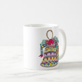 Decoratieve kerstklokken element koffiemok (Voorkant rechts)