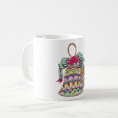 Decoratieve kerstklokken element koffiemok (Voorkant links)