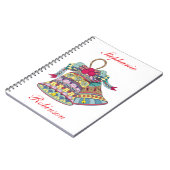 Decoratieve kerstklokken element notitieboek (Linkerzijde)