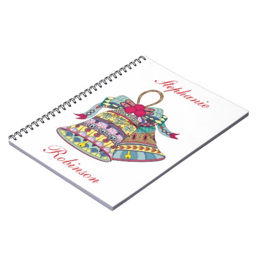 Decoratieve kerstklokken element notitieboek (Linkerzijde)