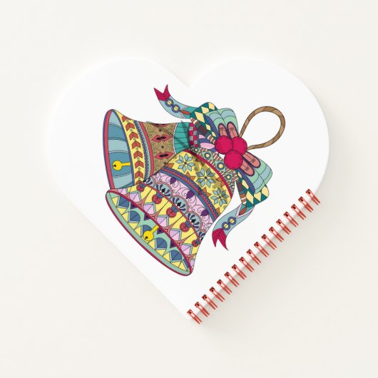 Decoratieve kerstklokken element notitieboek (Achterkant)