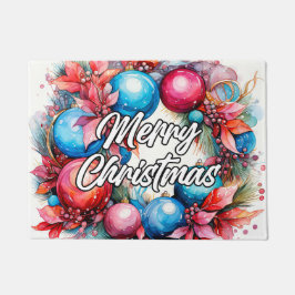 Decoratieve Kerstkrans PRETTIGE FEESTDAGEN | Deurmat