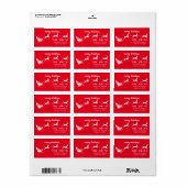 Decoratieve Kerstman Rijdt Rode Kerst Etiket (Full Sheet)