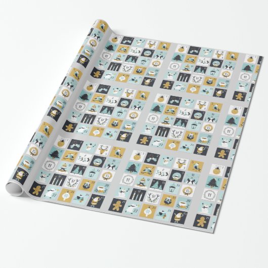 Decoratieve Kerstmis Advent-versiering Cadeaupapier (Uitgerold)