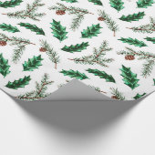 Decoratieve Kerstmis dennennaald Cadeaupapier (Hoek)