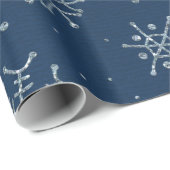 Decoratieve Kerstmis Glitter Sneeuwvlok Cadeaupapier (Rol Hoek)