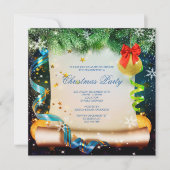 Decoratieve Kerstmis Scroll Kerstmis Kaart (Voorkant)