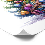 Decoratieve kerstschets boom poster (Hoek)