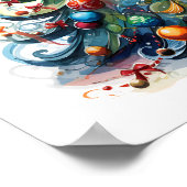 Decoratieve kerstschets boom poster (Hoek)