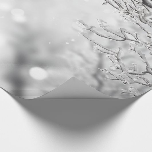 Decoratieve kerstsneeuw met glitter cadeaupapier (Hoek)