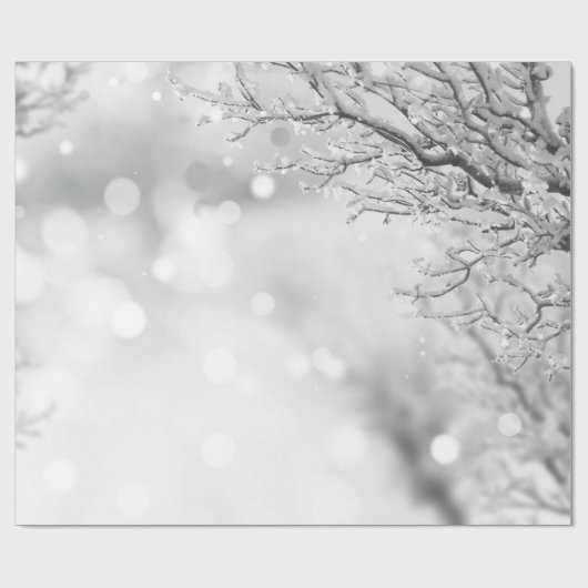 Decoratieve kerstsneeuw met glitter cadeaupapier (Vlak)