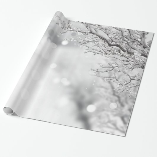 Decoratieve kerstsneeuw met glitter cadeaupapier (Uitgerold)