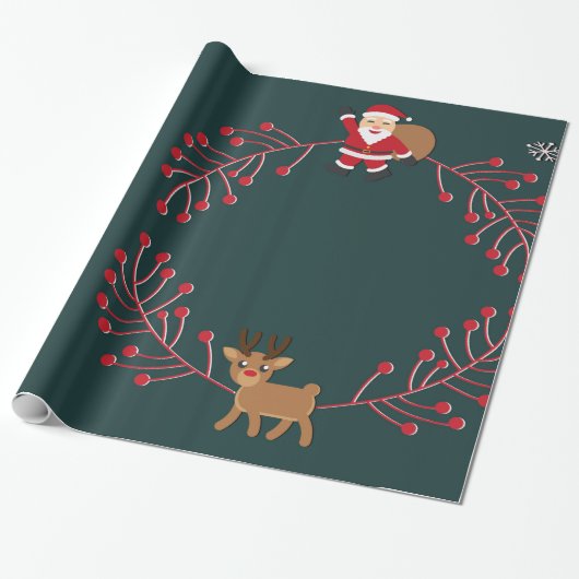 Decoratieve kerstsneeuw met glitter cadeaupapier (Uitgerold)