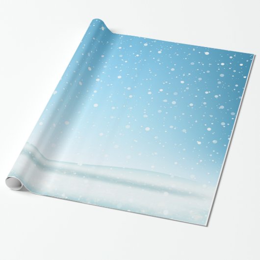 Decoratieve kerstsneeuw met glitter cadeaupapier (Uitgerold)