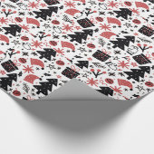 Decoratieve kerstsneeuw met glitter cadeaupapier (Hoek)