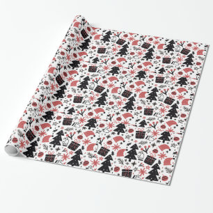 Decoratieve kerstsneeuw met glitter cadeaupapier