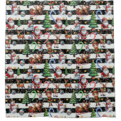 Decoratieve kerststrepen Patroonontwerp Douchegordijn (Voorkant)