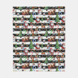 Decoratieve kerststrepen Patroonontwerp Fleece Deken