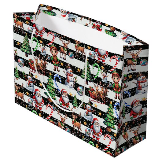 Decoratieve kerststrepen Patroonontwerp Groot Cadeauzakje