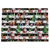 Decoratieve kerststrepen Patroonontwerp Groot Cadeauzakje (Voorkant)