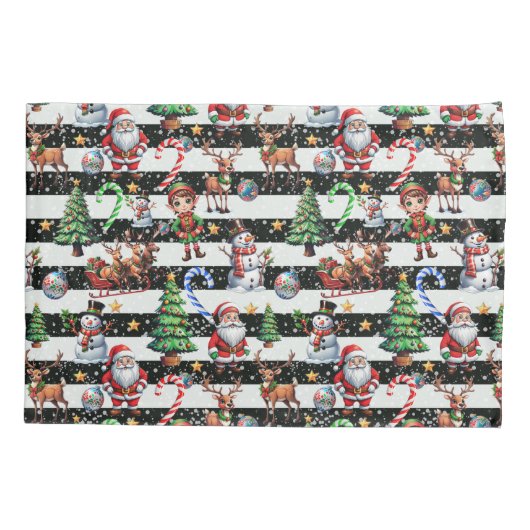 Decoratieve kerststrepen Patroonontwerp Kussensloop (Achterkant)