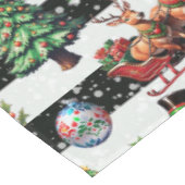 Decoratieve kerststrepen Patroonontwerp Tafelkleed (Gekanteld)