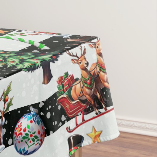 Decoratieve kerststrepen Patroonontwerp Tafelkleed (Voorbeeld)