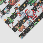 Decoratieve kerststrepen Patroonontwerp Tissuepapier (Detail)