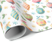 Decoratieve kerstversieringen cadeaupapier (Rol Hoek)