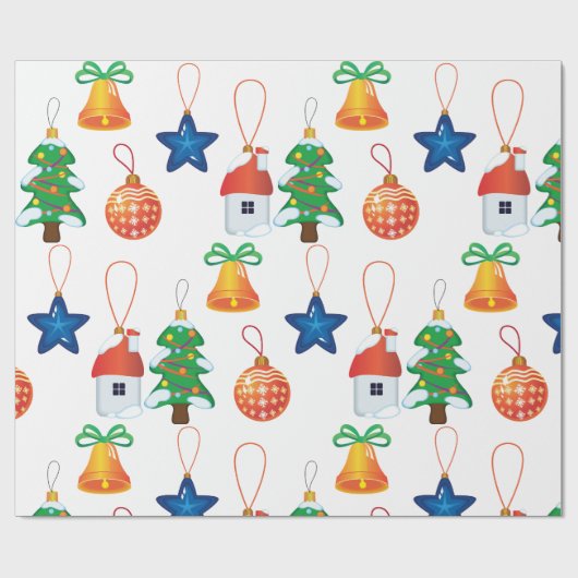 Decoratieve kerstversieringen cadeaupapier (Vlak)