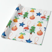 Decoratieve kerstversieringen cadeaupapier (Uitgerold)