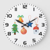 Decoratieve kerstversieringen grote klok (Voorkant)