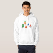 Decoratieve kerstversieringen hoodie (Voorkant volledig)